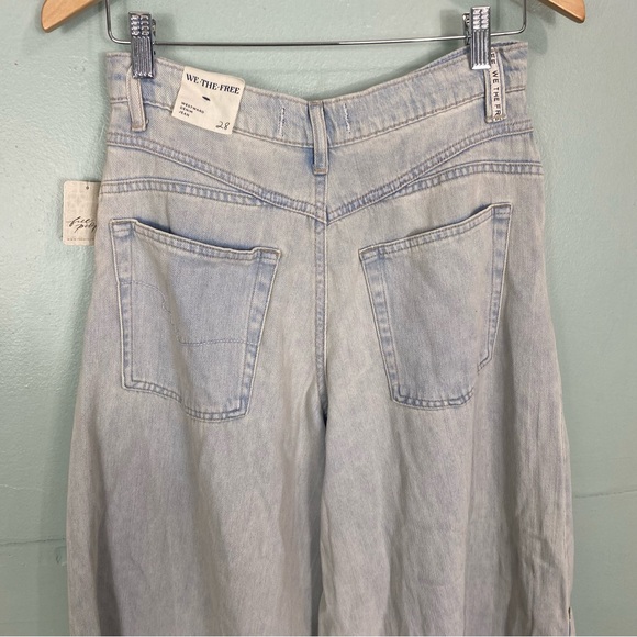 Free People‎ Westward Denim Jean Light Wash Blue Size 28 Baggy - Picture 8 of 9